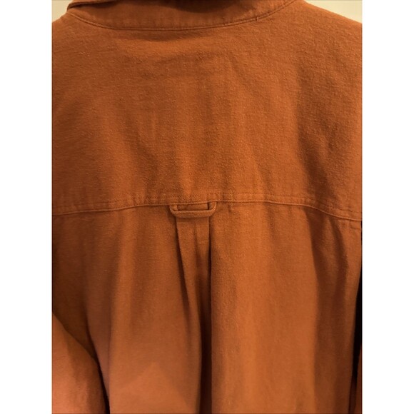 BIG & TALL CQR Men’s Flannel Button Up Shirt Rust Orange 3XLT GUC - Picture 11 of 14
